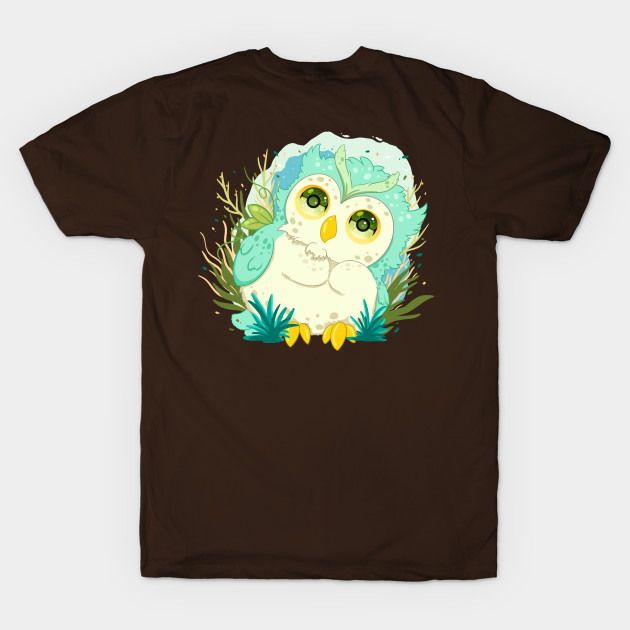 The little green owl with pattern- for Men or Women Kids Boys Girls love owl by littlepiya
